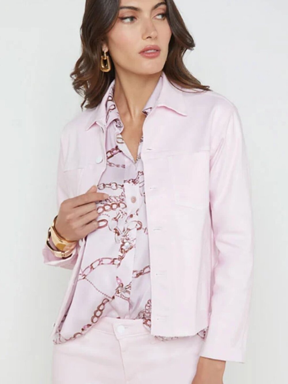 L'Agence Janelle Slim Raw Jacket Lilac Snow - S - NWT